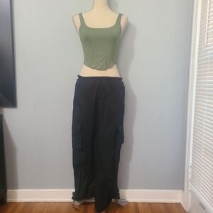 Idun Jade by‎ Block Cargo Drawstring Hem Gorpcore Streetwear Y2K Black Skirt Med